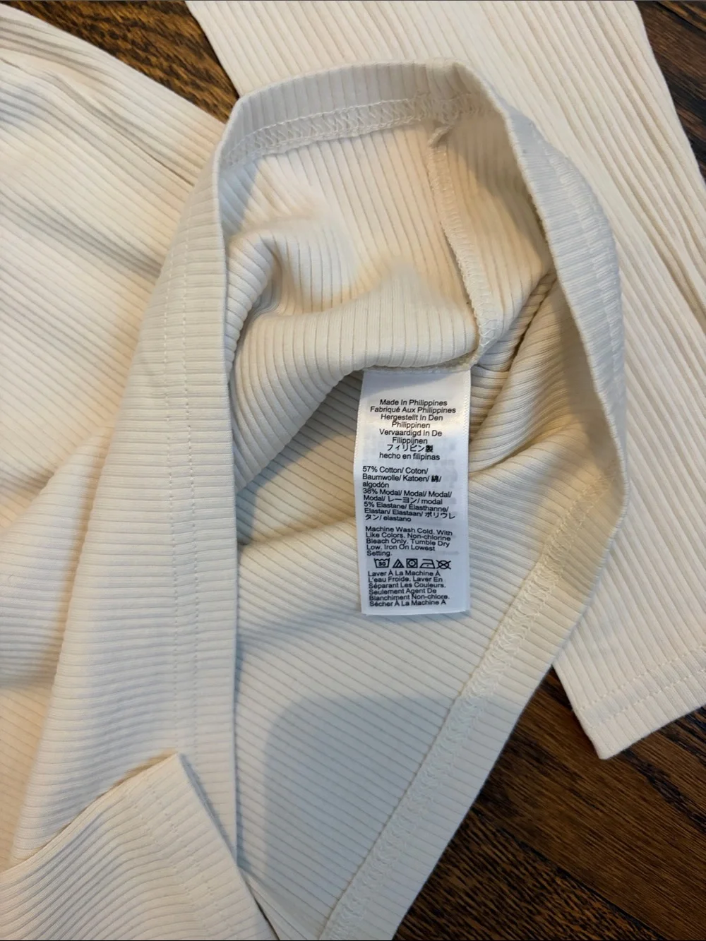 J.Crew Women's Cream Ribbed Long-Sleeve Top LARGE - Picture 4 of 4
